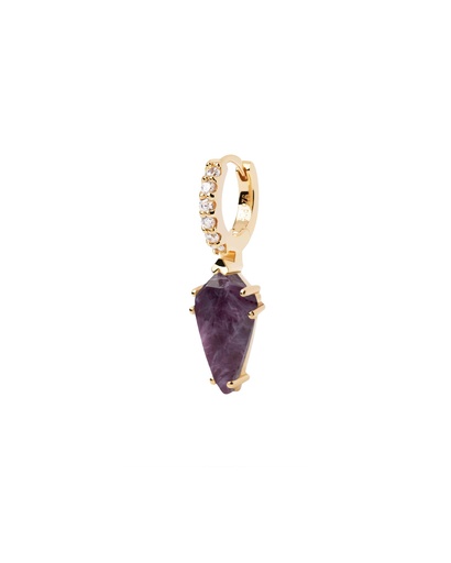 [PG01-695-U] Piercing PDPaola Naoki Charoita  & CZ IP Oro 18K PG01-695-U