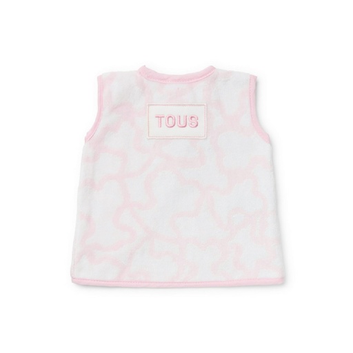 [RUS-09-47] Babero Camiseta Tous Baby Abrochado en Espalda Kaos Rosa