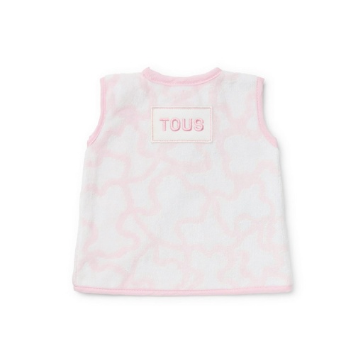 [RUS-09-47] Babero camiseta Tous Baby abrochado en espalda Kaos rosa