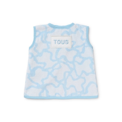 [RUS-09-67] Babero Camiseta Tous Baby Abrochado en Espalda Kaos Azul Celeste RUS-09-67