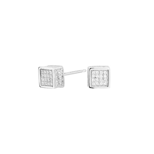 [SEA-101-047-UU] Pendientes Itemporality Cube cuadrados plata