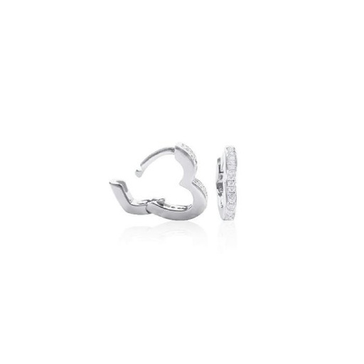 [SEA-101-177-UU] Pendientes Itemporality Secret Corazón Plata Rodiada y Circonitas