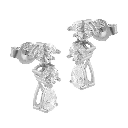 [SEA-101-209-UU] Pendientes Itemporality Plata Racimo de circonitas