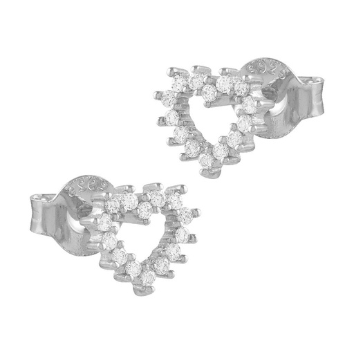 [SEA-101-241-UU] Pendientes Itemporality Corazón Plata y circonitas