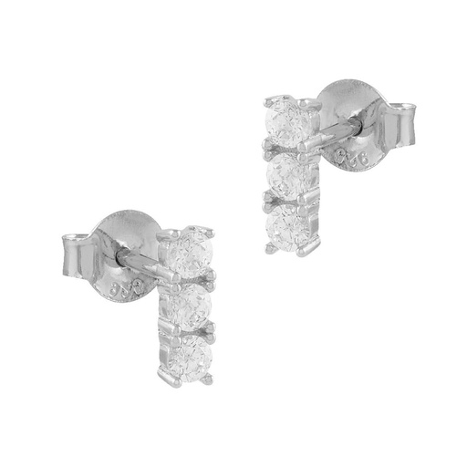 [SEA-101-243-UU] Pendientes Itemporality Tres Circonitas Plata