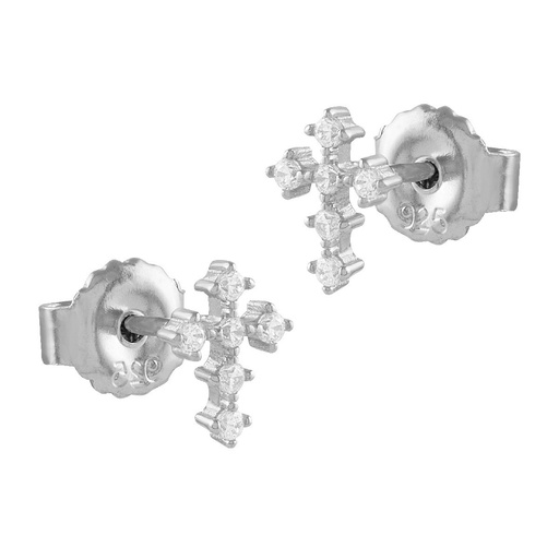 [SEA-101-246-UU] Pendientes Itemporality Cruz Templaria plata con circonitas