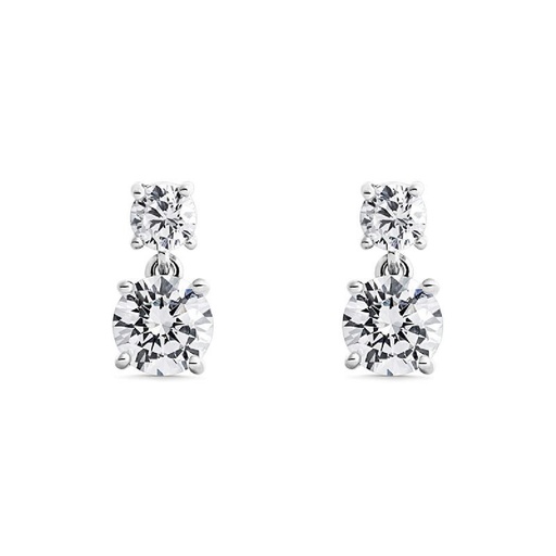 [SEA-101-349-UU] Pendientes Itemporality Wedding plata baño rodio y 2 circonitas blancas