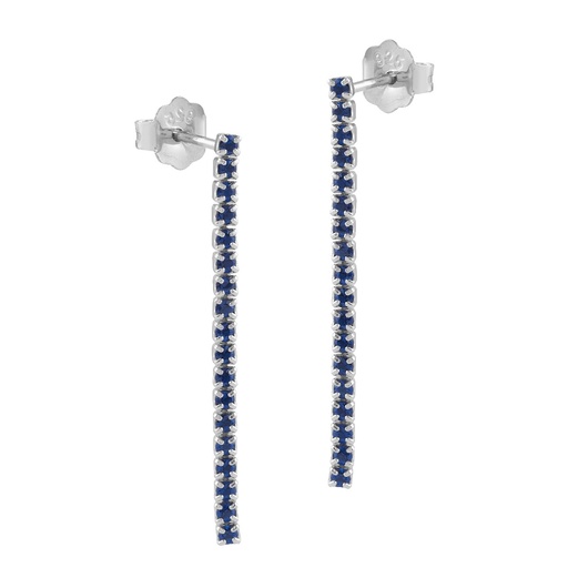 [SEA-107-143-UU] Pendientes Itemporality Cielo Plata y Circonitas azules