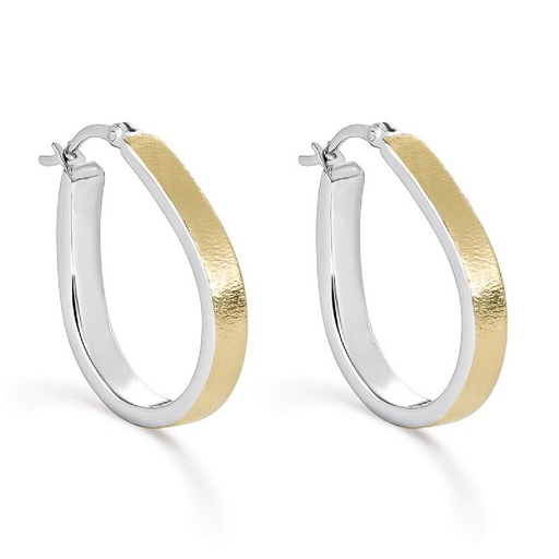 [SEA-400-370-UU] Pendientes Itemporality Gota Plata baño bicolor dorado