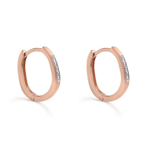 [SEA-401-380-UU] Pendientes Itemporality Siena Ovalo plata baño rosa y circonitas blancas