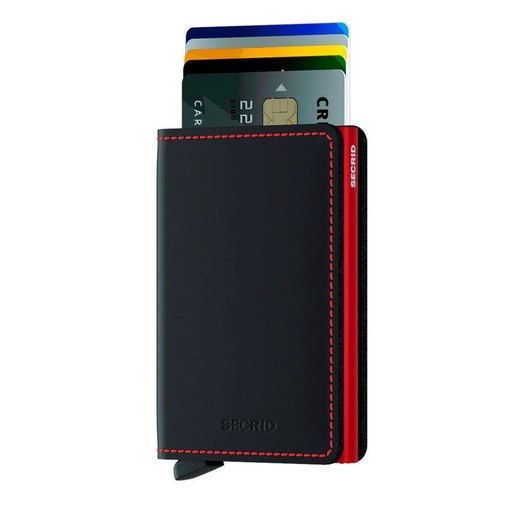 [SM-BLACK & RED] Cartera Secrid Slimwallet Matte Black & Red