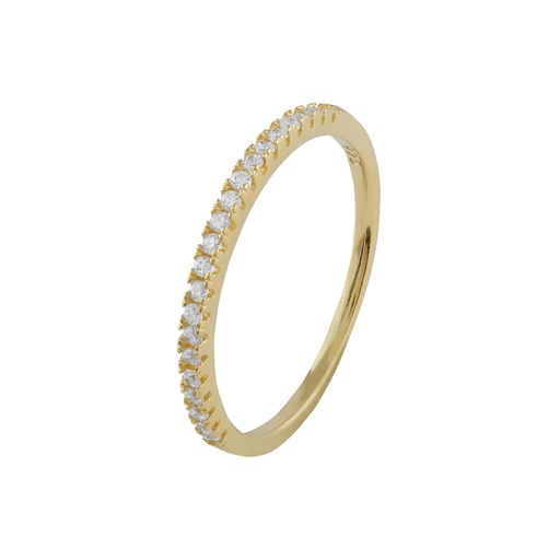 Anillo Itemporality Steffi Plata Baño Oro y Circonitas transparentes