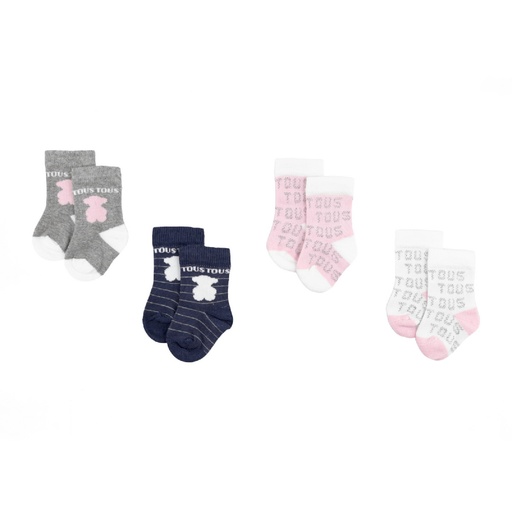 [SSOCKS-1204-47] Pack Tous 4 pares de Calcetines SSocks Rosa