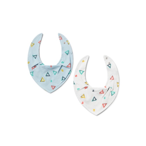 [TRIAN-1819-67] Set 2 Bandanas Tous Baby Triángulo azul celeste