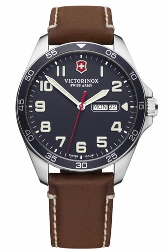 [V241848] Reloj Victorinox Fieldforce Hombre Correa Piel marrón & Esfera azul