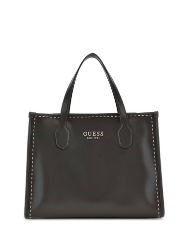 [VC866522-BLACK] BOLSO GUESS SILVANA 2 COMPARTIMENTOS NEGRO